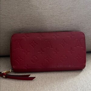 Louis Vuitton Red Empreinte Zippy Wallet